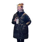 Mid-length Glossy Padded Coat